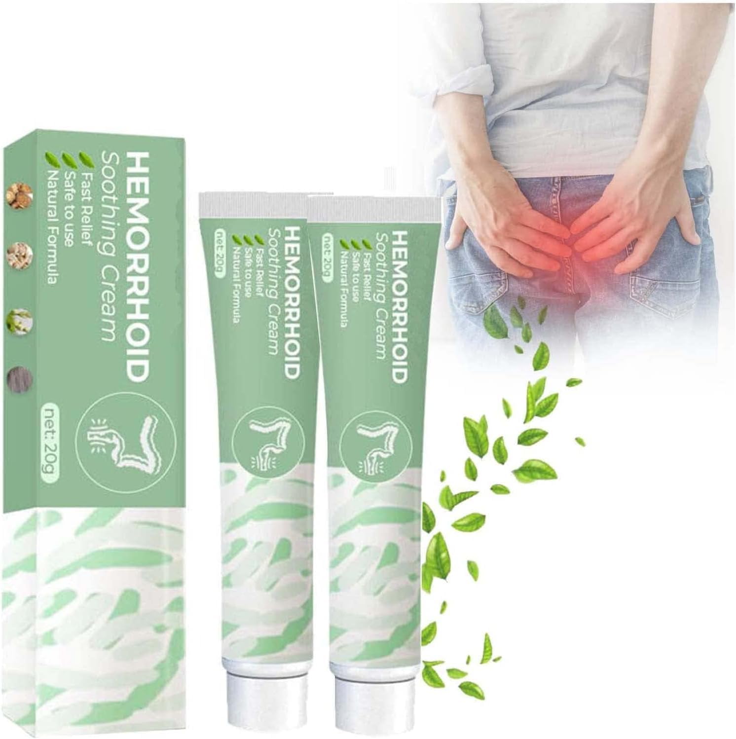 2 Pcs German Koltax Hemorrhoid Soothing Cream, Hemorrhoids Relief Cream, Natural Herbal Hemorrhoids Ointment,Quick Relief from Hemorrhoids and Anal Fissures Hemorrhoids Treatment Cream for All Ages