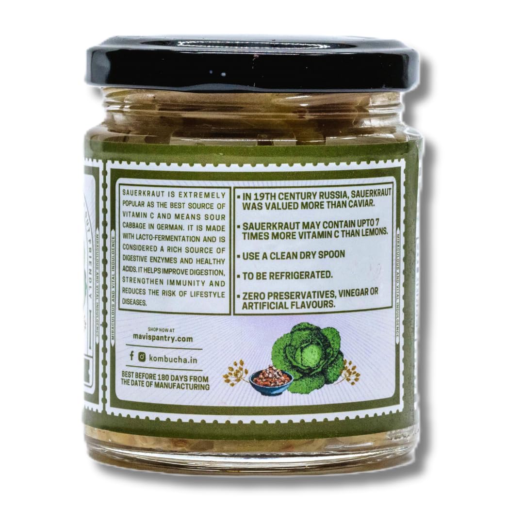 MAVI's Sauerkraut Combo | Classic & Original | Artisanal Probiotic Pickle | Vegan | No Preservatives, No Artificial Flavour or Colour | Combo Pack of 2 | 200g Each 1
