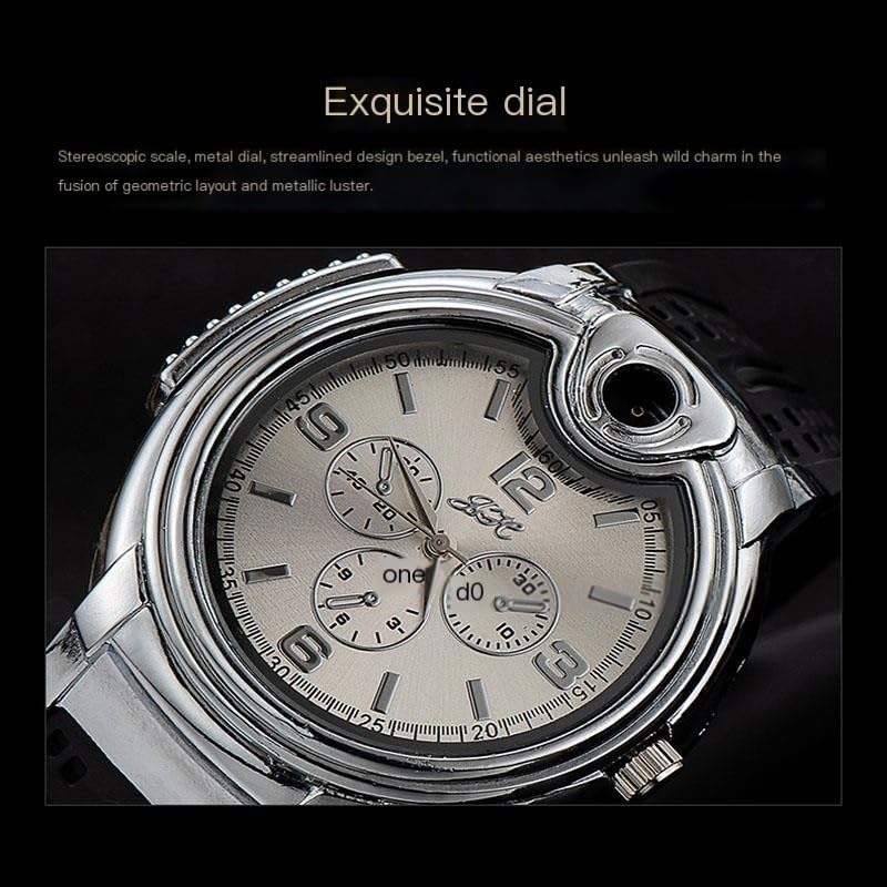 Encendedor Creativo 2-en-1 con Función Reloj Negro miniatura 3