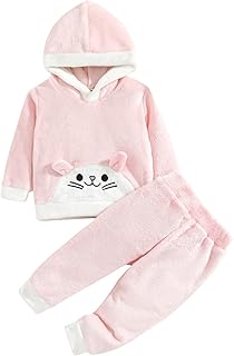 Conjunto de calças com capuz para bebês recém-nascidos meninas outono inverno manga longa coelho fofo com capuz conjunto de moletom roupas para bebês meninas 3-6 meses (vermelho, 0-3 meses)