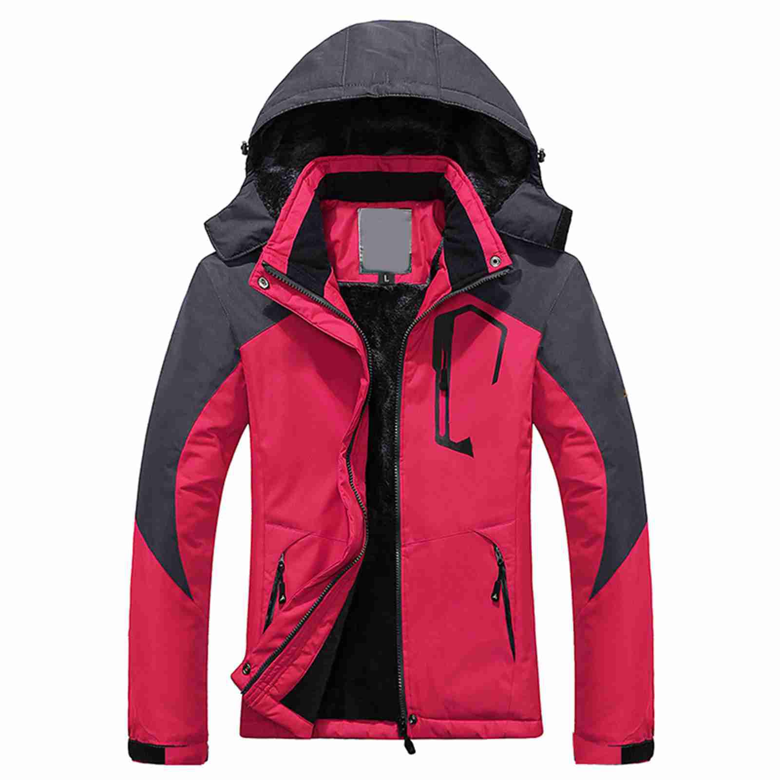 Tbest Veste de Ski d'hiver Coupe-vent Thermique pour Femme avec Capuche Amovible pour le Snowboard, la Randonnée, le Camping, Doublure Polaire pour Temps Froid (M)