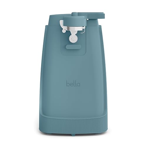 bella Electric Can Opener and Knife Sharpener, Removable Cutting Lever, Cord Storage, Stainless Steel Blade, Surf - Surf