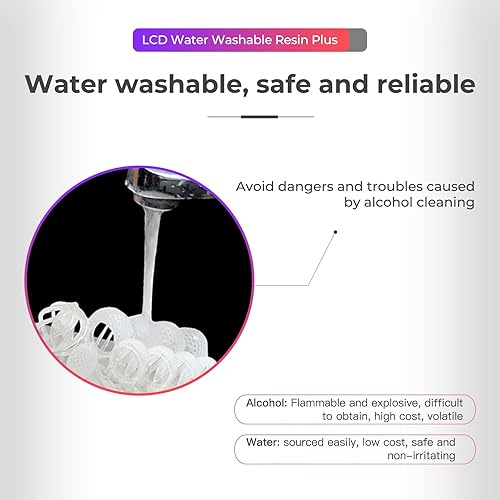 Miniatura 2 de Creality Resina de impresora 3D lavable al agua, resina de curado UV de 405 nm con resina de impresora 3D de alta precisión con baja viscosidad,