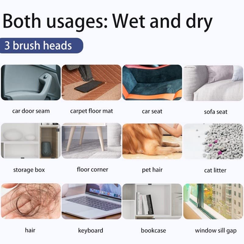 SUROCASE Handheld Cordless Vacuum Cleaner, 120W 5000Pa Suction Power Car Vacuum Cleaner, 7.4V USB Rechargeable Cordless Portable Mini Vacuum Cleaner, Night Green