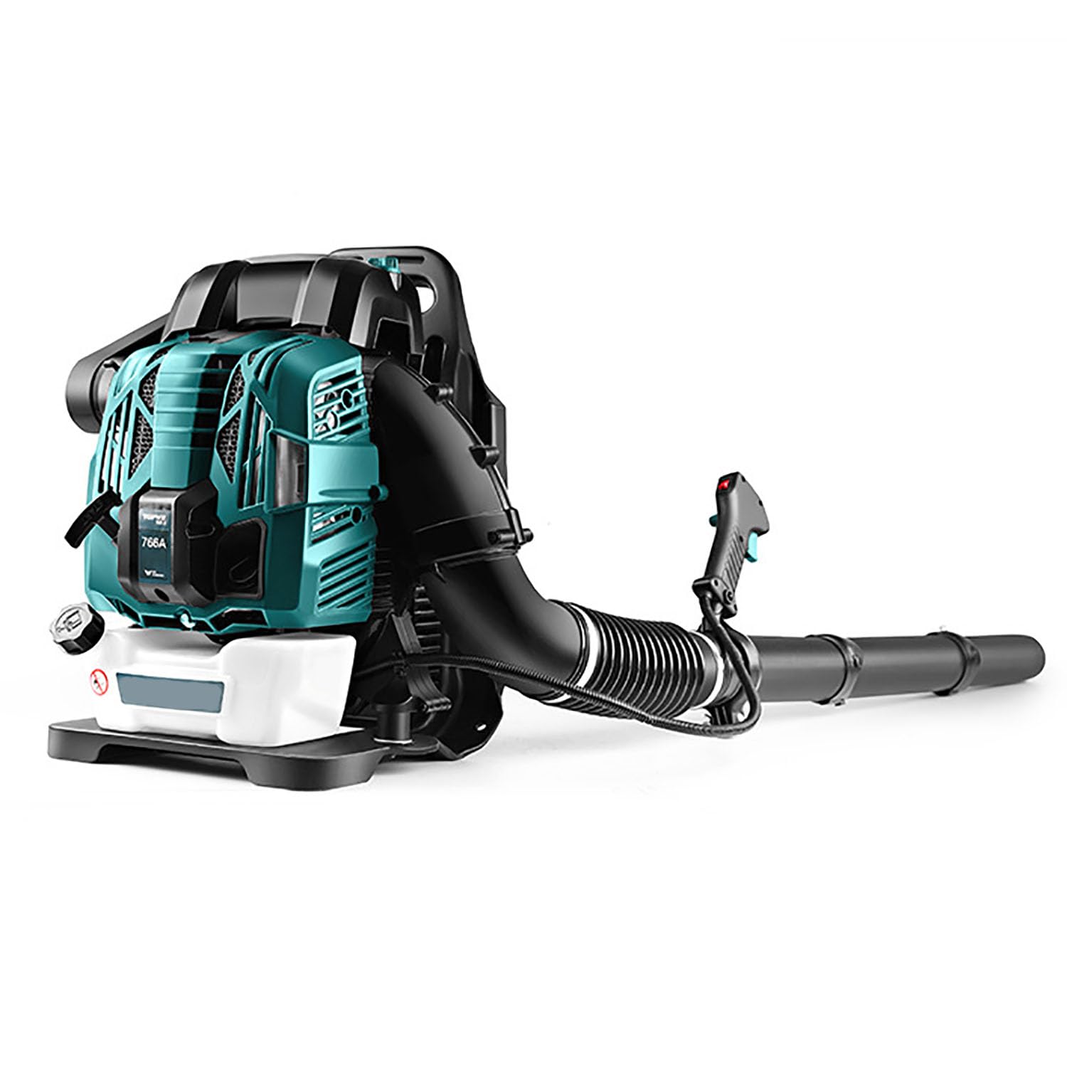 Dmuchawa do liści plecaka, 76 cm³, 2,2 kW, silnik 4-suwowy, 90 m/s, prędkość wiatru 2800-3200 obr./min, wyściełane paski podtrzymujące, zbiornik paliwa 2 l, do usuwania kurzu i nadmuchu śniegu