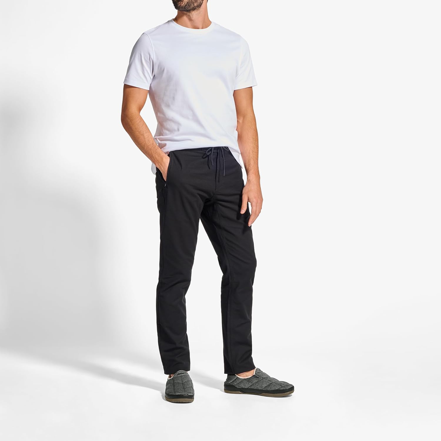 OLUKAI Puku'i Men's Fleece Slippers, Comfortable Activewear Slippers, Premium Full-Grain Leather & Jersey Knit, Drop-In Heel & All-Day Comfort - Image 6