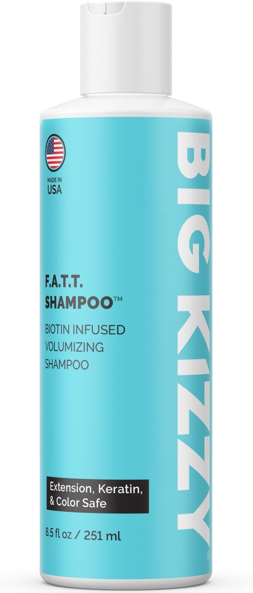 Big Kizzy F.A.T.T. Thickening Biotin Shampoo - Formulated for Extensions + Thin Hair - Sulfate & Paraben Free - Keratin & Color Safe Volumizing Shampoo, 8.5oz