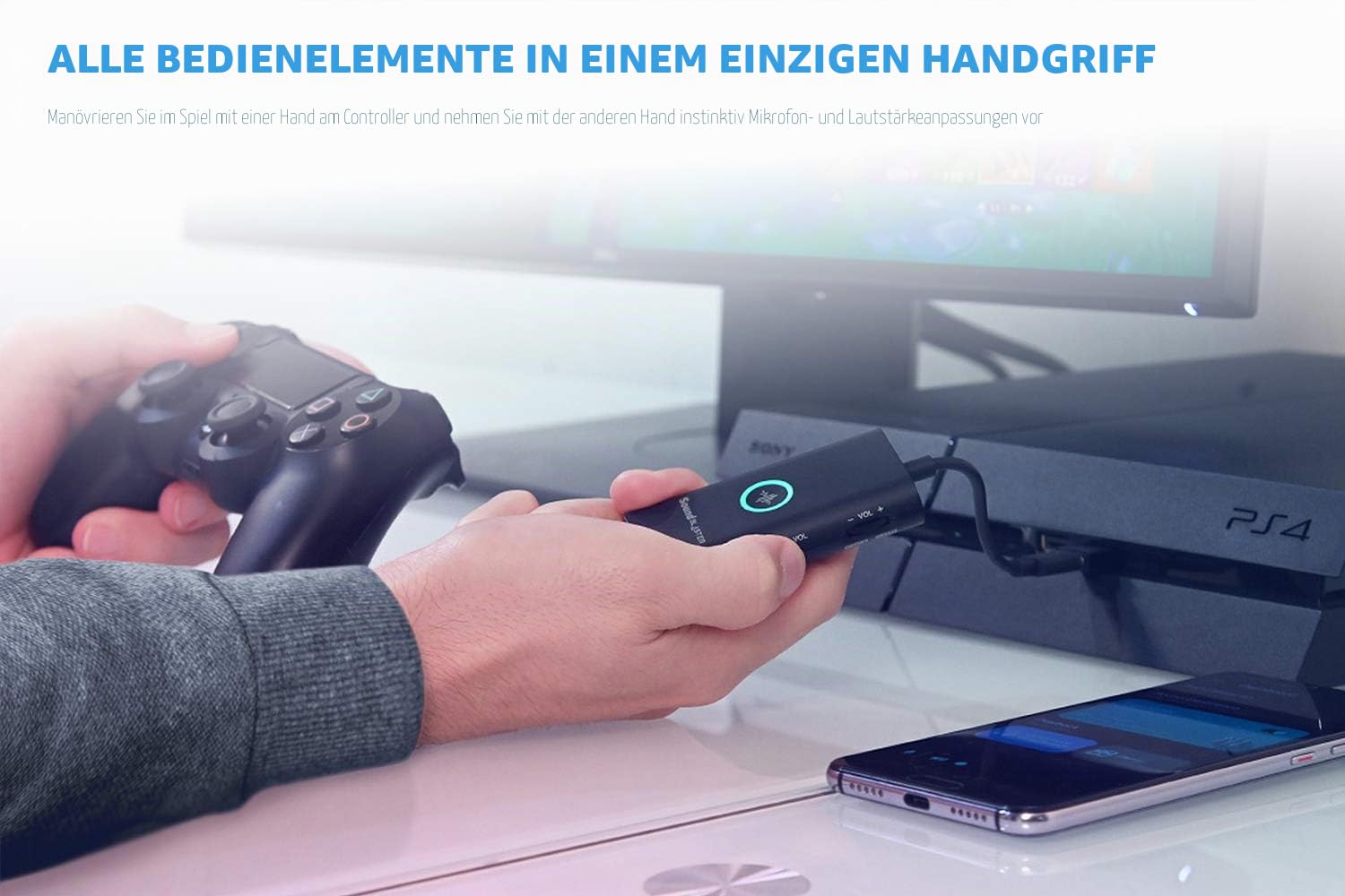 Creative Sound Blaster G3 Tragbare Konsolen-Gaming Externe Soundkarte USB-C DAC-Verstärker, kompatibel mit PS5, PS4, Switch, PC, Mac, für Kopfhörer