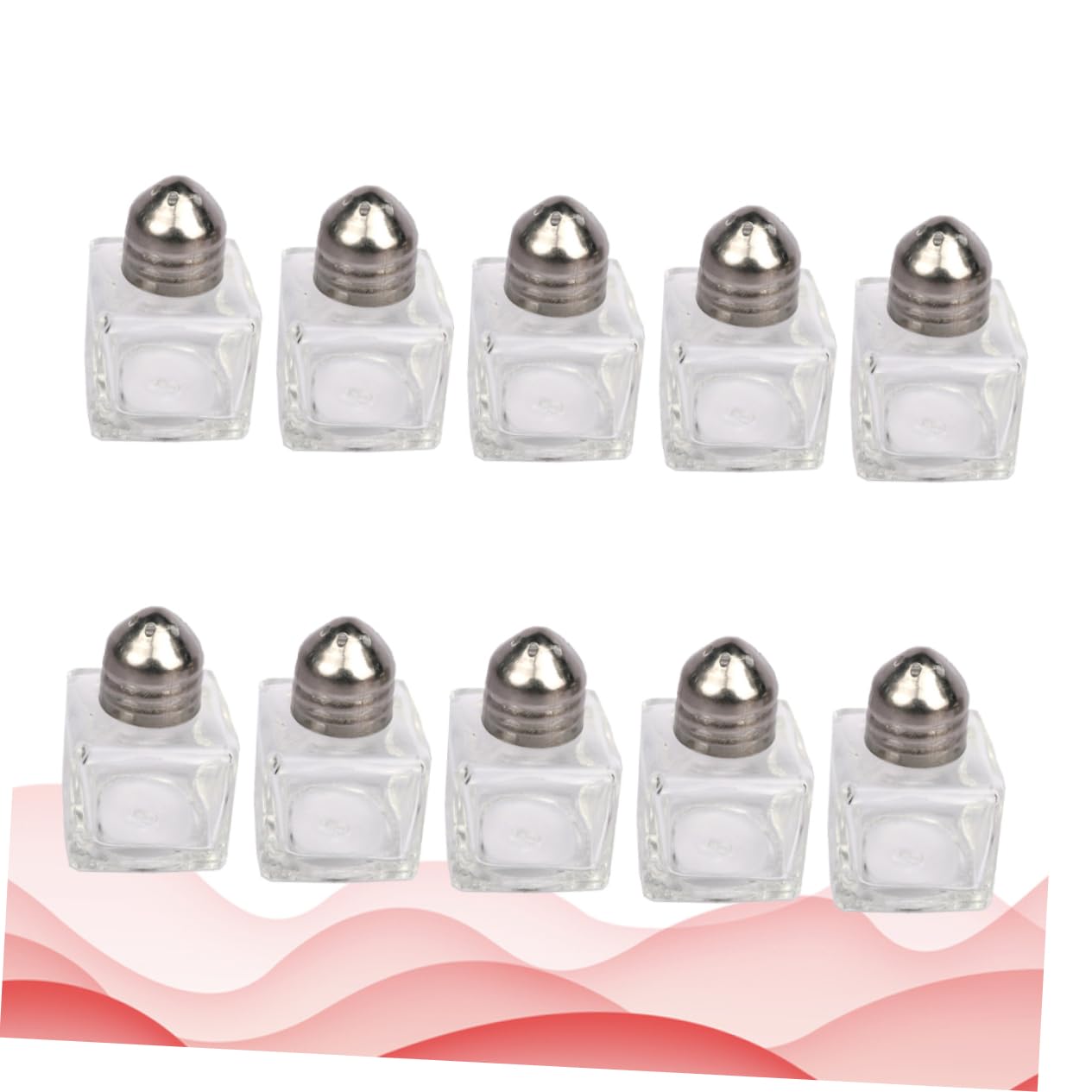 FUNOMOCYA 10Pcs Mini Glass Seasoning Bottles for Oil and Sauces Practical Storage Containers with Unique Design Tetragonum Shape for Keeping Kitchen Organized and Clean