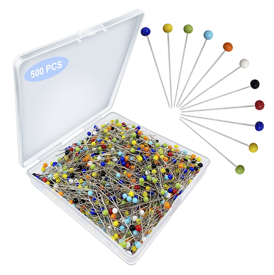 500 Alfileres De Coser Con Cabeza De Cristal De Colores – ¡Ideales Para Costura, Manualidades Y Proyectos Creativos!