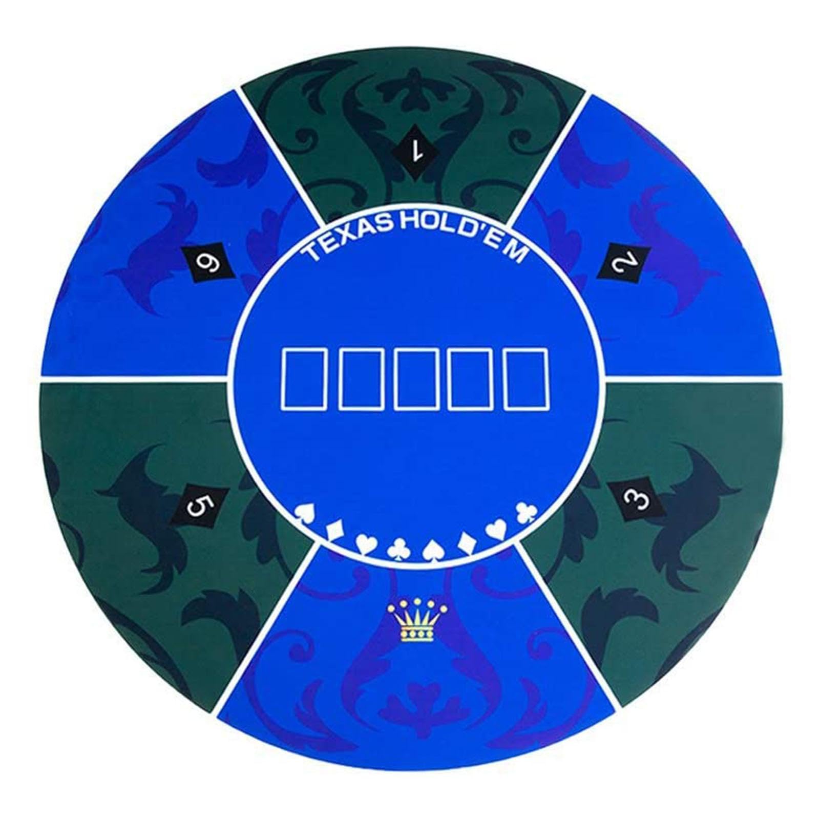 Pokermatte - Runde Tischmatte Poker | Wasserdichte Pokermatte | Tragbare Tischspielmatte fürs Auto mit Tragetasche | Pokermatte mit starken Kanten | Texas Hold 'Em Gummimatte für Familienspielabende