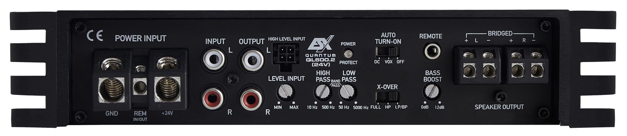 ESX QL600.2-24V - 24V für LKW usw. | 2-Kanal Verstärker Endstufe brückbar | 24 Volt Class D - Digital
