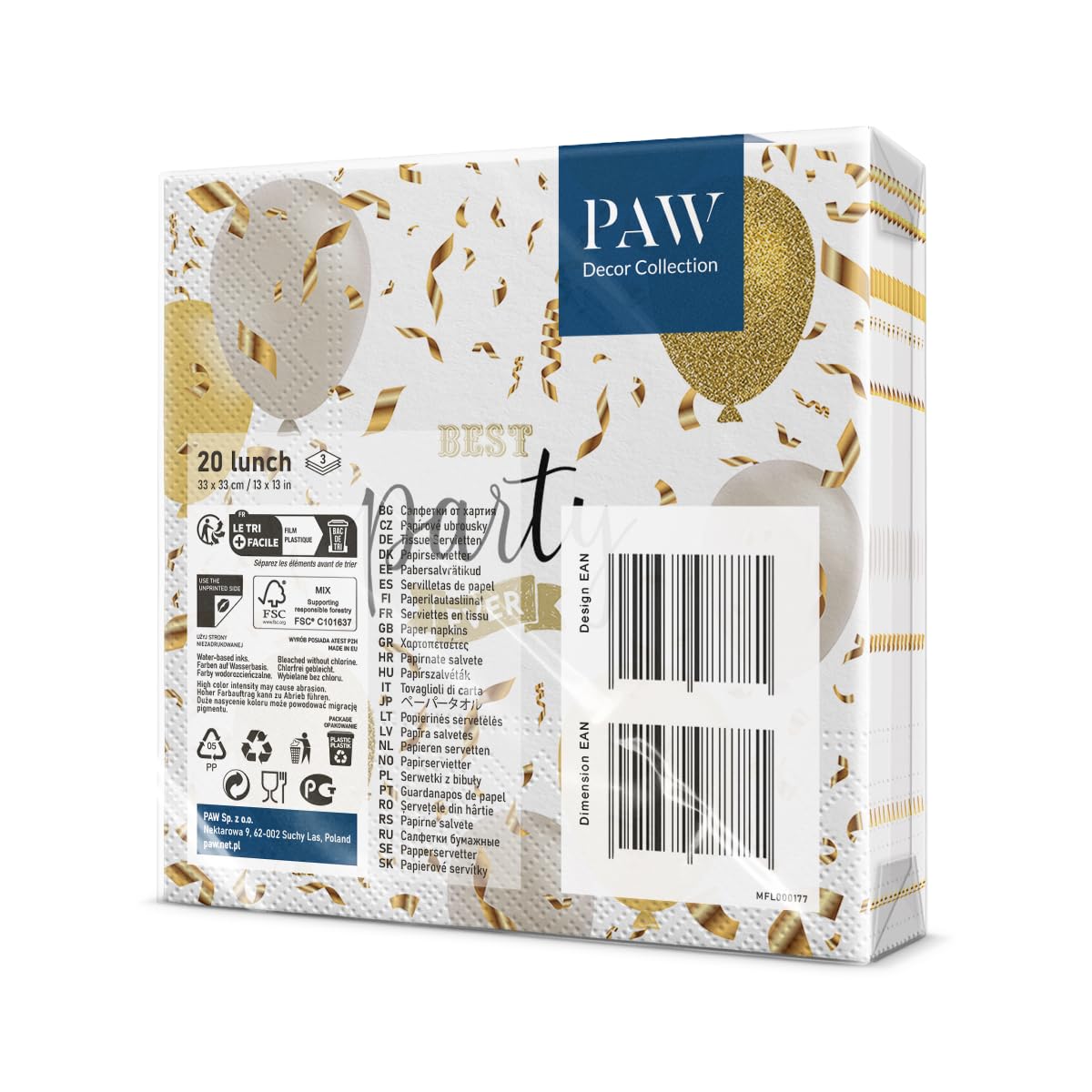 16 Serviettes En Papier Meri Meri : Voiture De Course Rétro