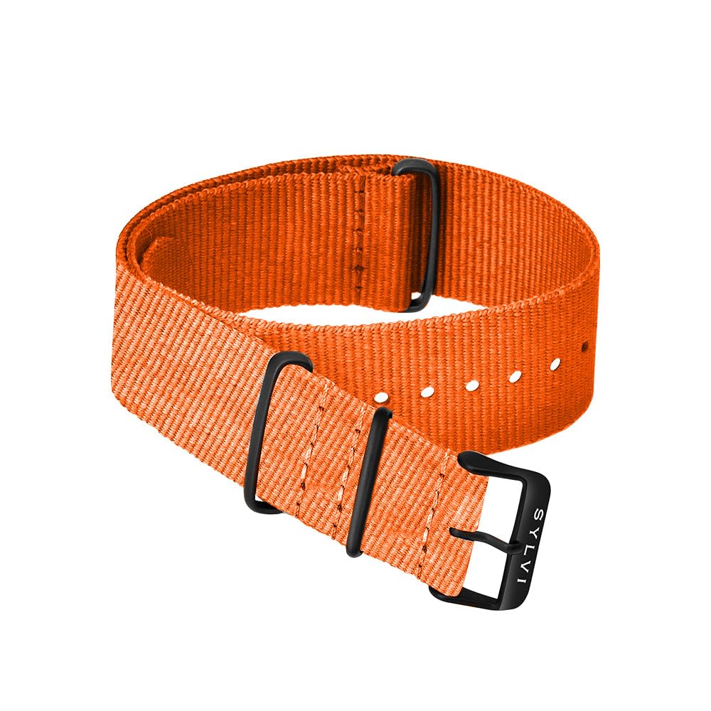 Sylvi 24 mm Nato Strap | Nato Nylon Watch Strap for Mens Watches | Soft Nylon 24 mm Watch Strap | Wrist Watch Belt for Men (Orange) (B0DGD36JQG) Amazon Price History, Amazon Price Tracker