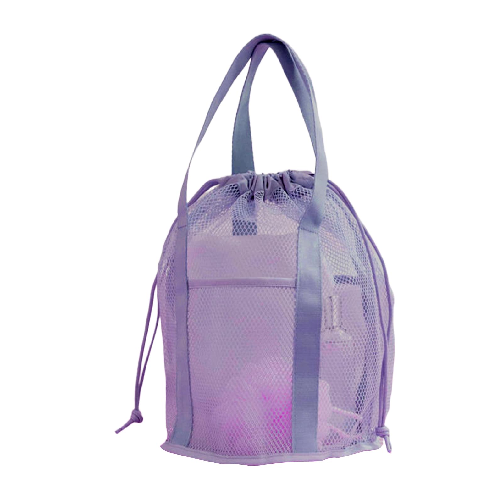 Guyakysk Mesh Shower Caddy Portable with Drawstring Side Pockets Collapsible Beach Bag for College Dorm Bath Bathroom Toiletry