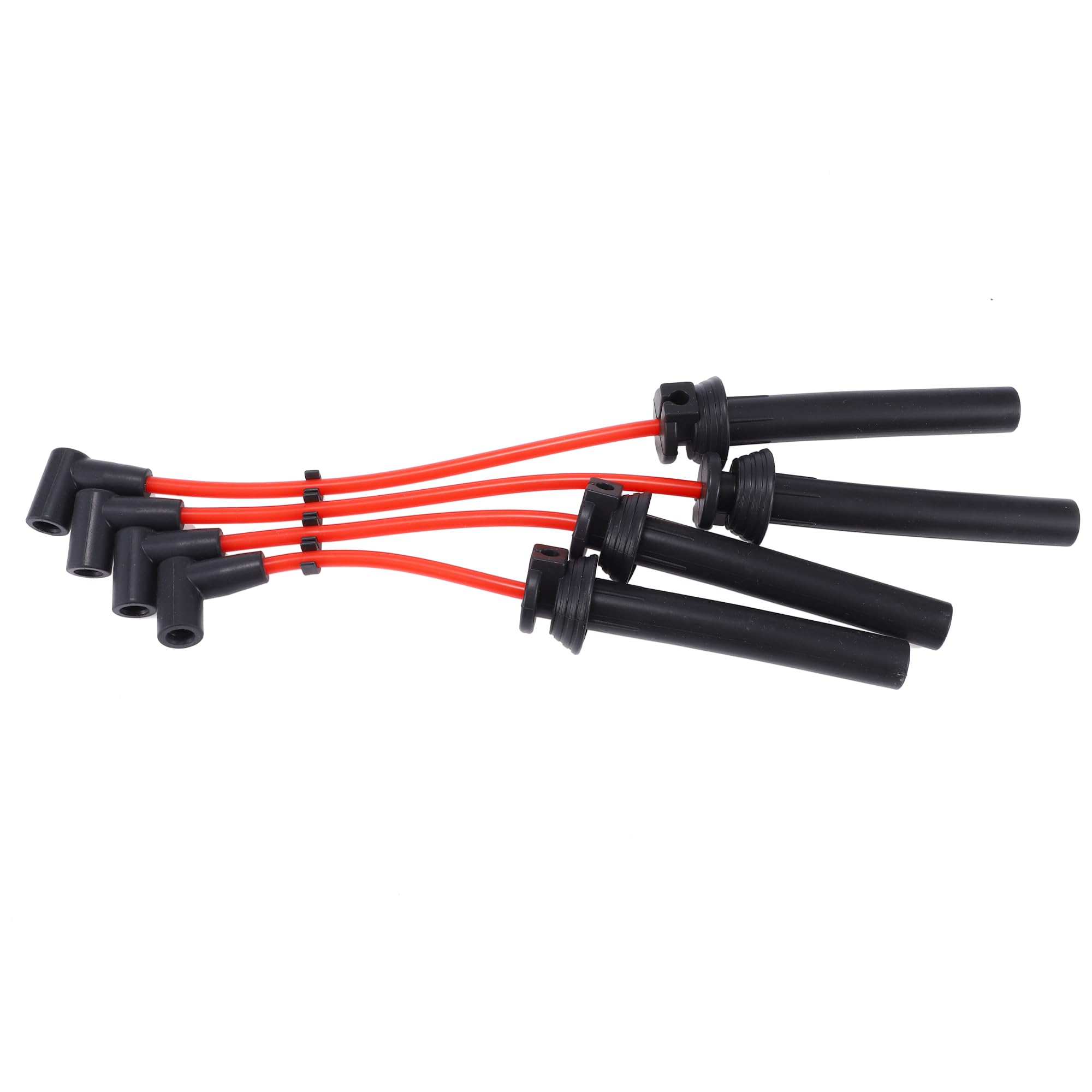 QUARKZMAN Câbles D'Allumage Pour Mini Cooper 1.6L L4 2002-2007 Lot De 4 | Couleur Rouge, Matériau Silicone Nickel, Résout Ratés Moteur, Pour Mini Cooper 1.6L L4 Supercharged 02-08