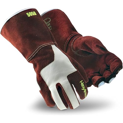 HexArmor High-Heat Resistance HeatArmor 5056IMP, impact protection, A9-level cut-resistant Welding Work Glove