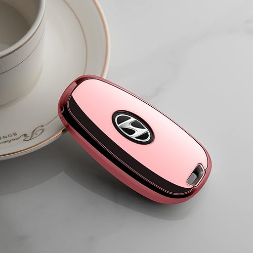 Miniatura 4 de Tengare Funda para llavero de automóvil compatible con funda para llave de Hyundai, protector rosa