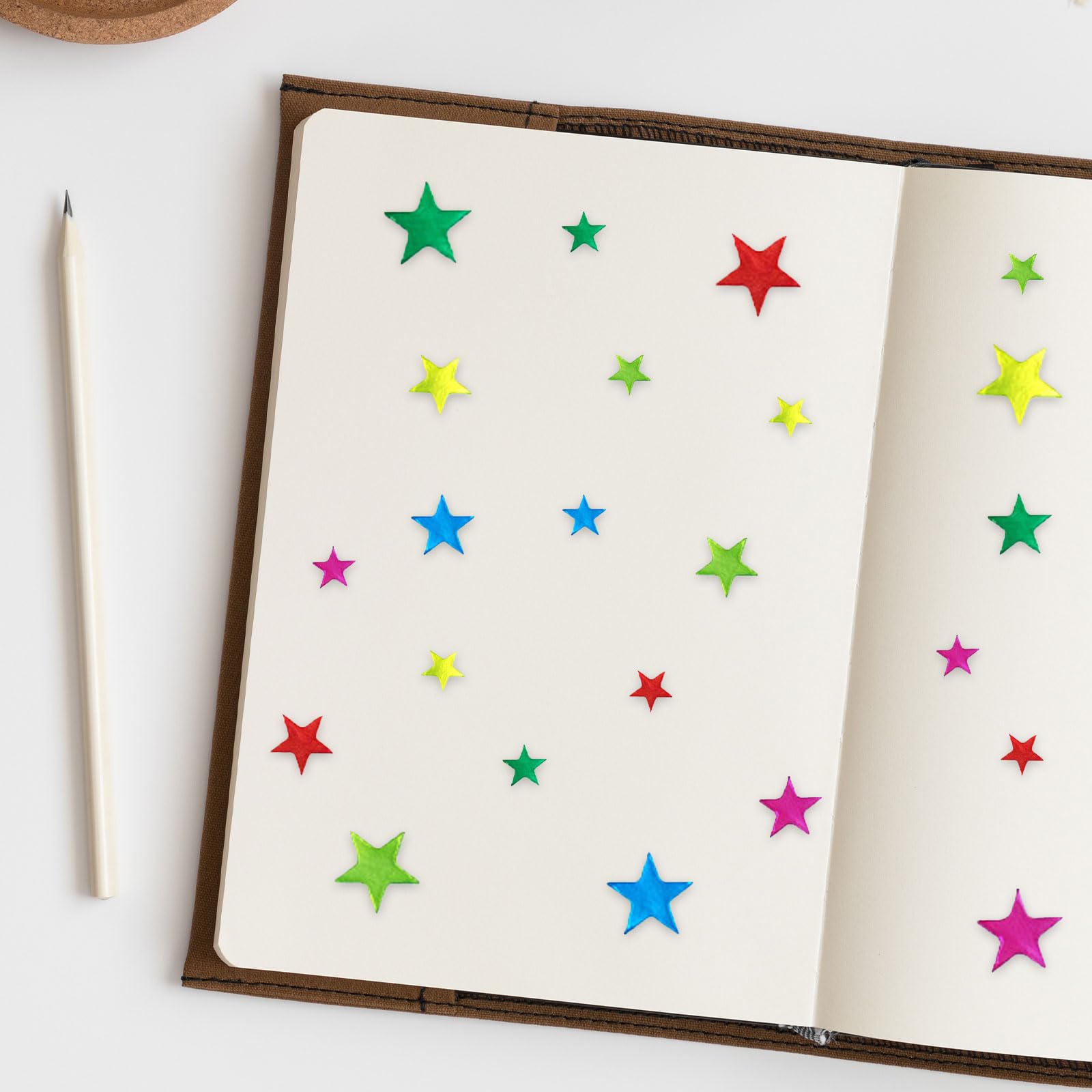 MUNSKT 2400 Pcs 3 Size Shiny Colorful Star Reward Stickers, 45 Sheets (15/Size) - Image 3