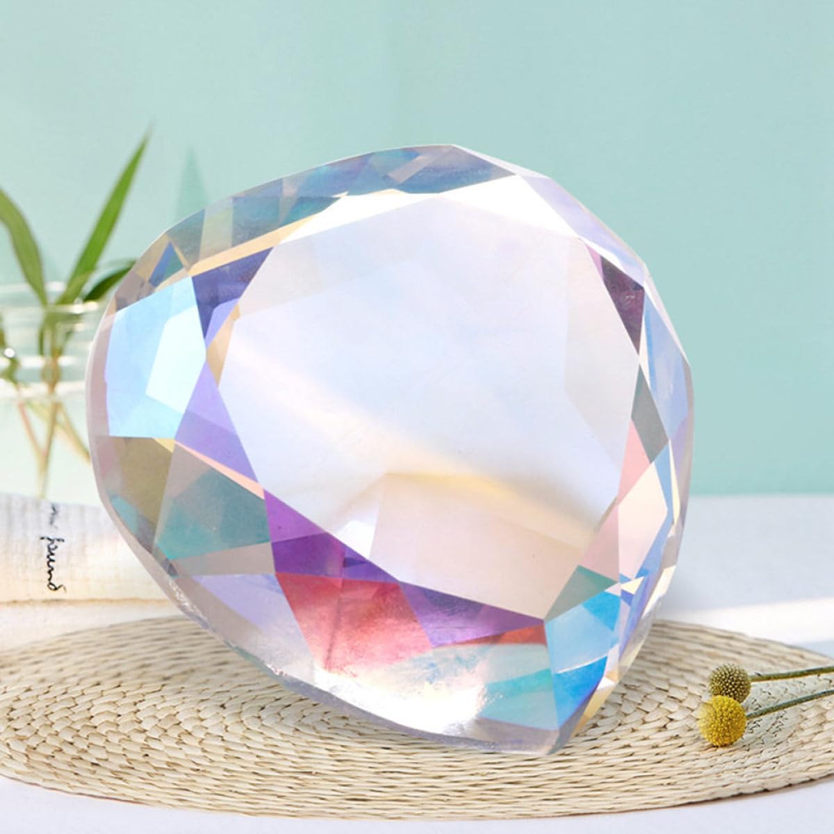 Cristal Decorativo en Forma de Corazón para Uñas, Accesorio Único de Cristal Bien Pulido Adecuado para Decoración en Salón de Uñas y Fotografía