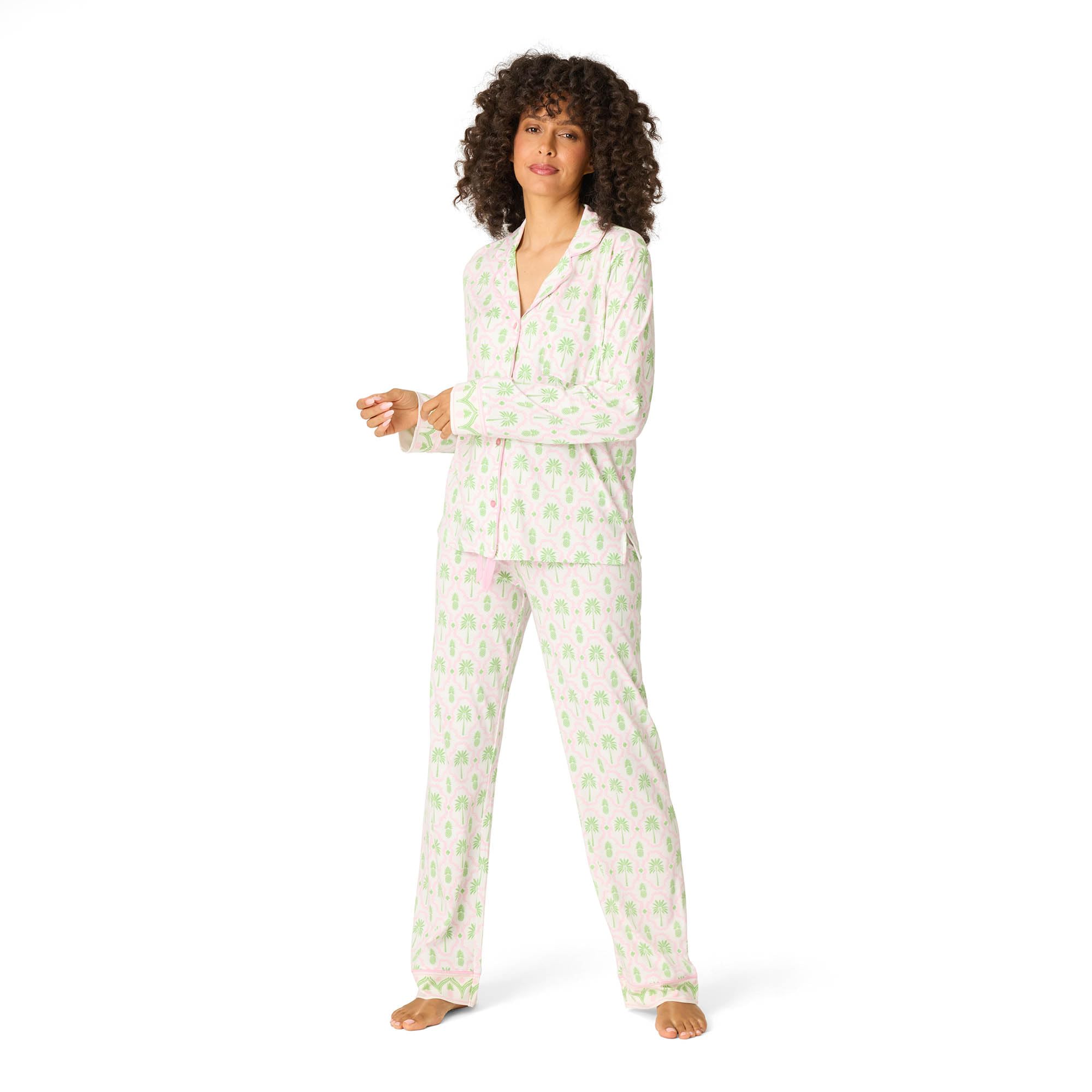 PJ Salvage Women's Playful Prints Long Sleeve and Pant Pj Set