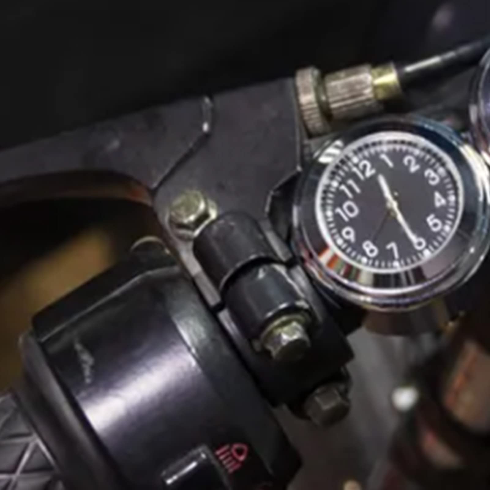 Auto Meter Kierownica Motocykla Zegar Chromowanie Precyzyjny Czas Wodoodporny Uchwyt na kierownicę ze Stopu Aluminium Zegarek
