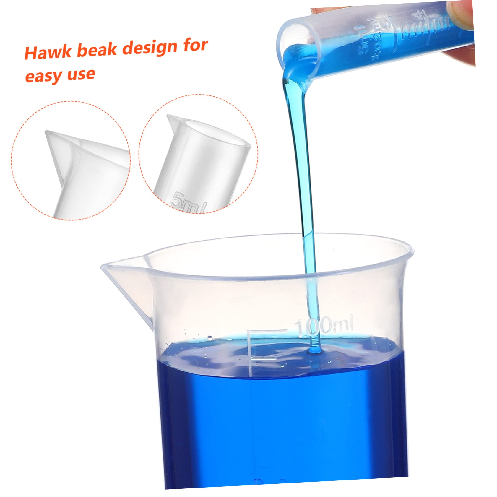 MAGICLULU 3 Set Becher e Cilindri Graduati con Pipette per Tubetti per Laboratori e Cucine Resistente Ad Acidi e Capacità e Facile Controllo delle Quantità