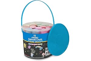 BAZIC Jumbo Rainbow Sidewalk Chalk Bucket