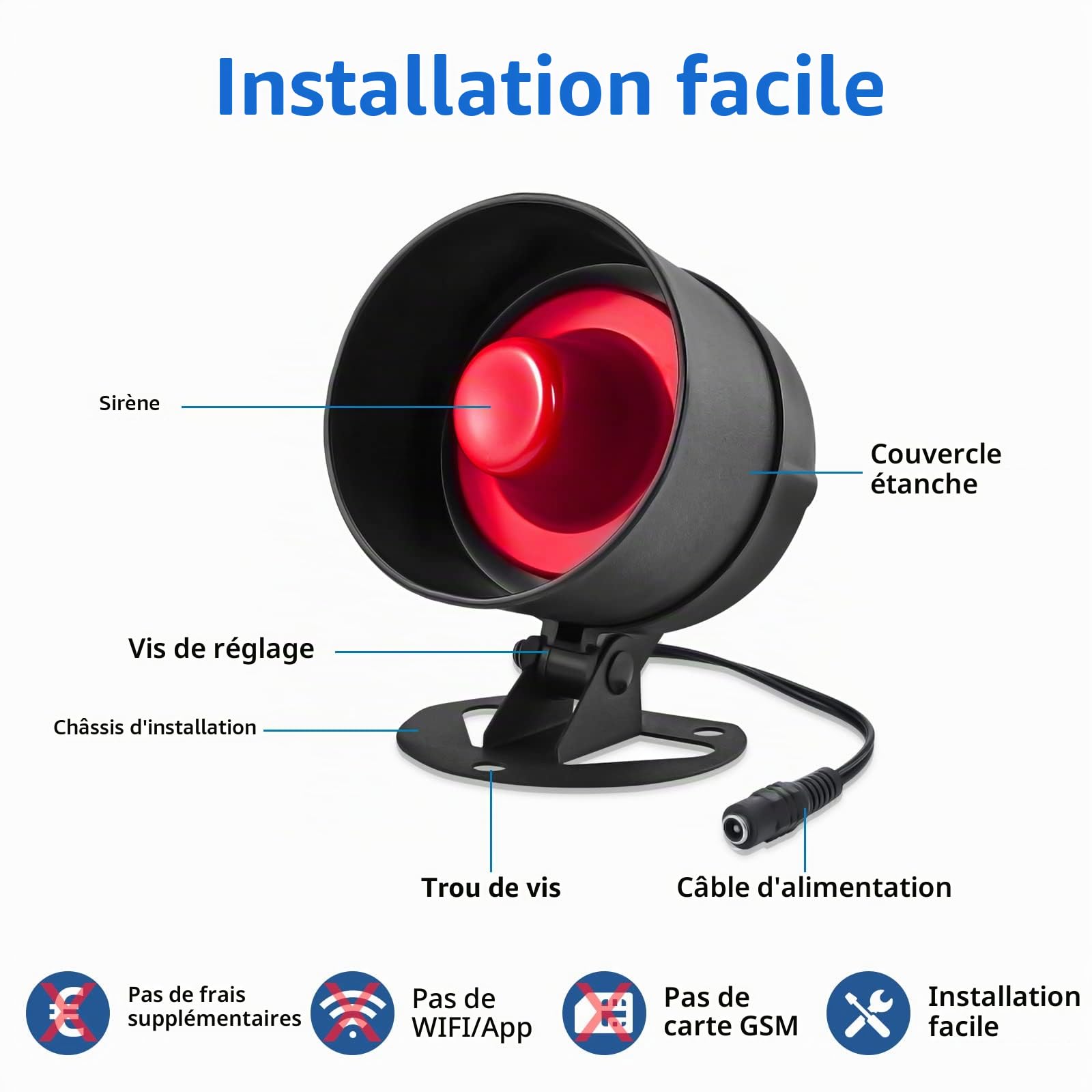 Alarme Maison sans Fil, Alarme Maison 10 Pièces avec115dB Sirène Alarme Porte Télécommande Detecteur de Mouvement Ring Alarm Système de Sécurité Kit pour Alarme Garage/Camping Car
