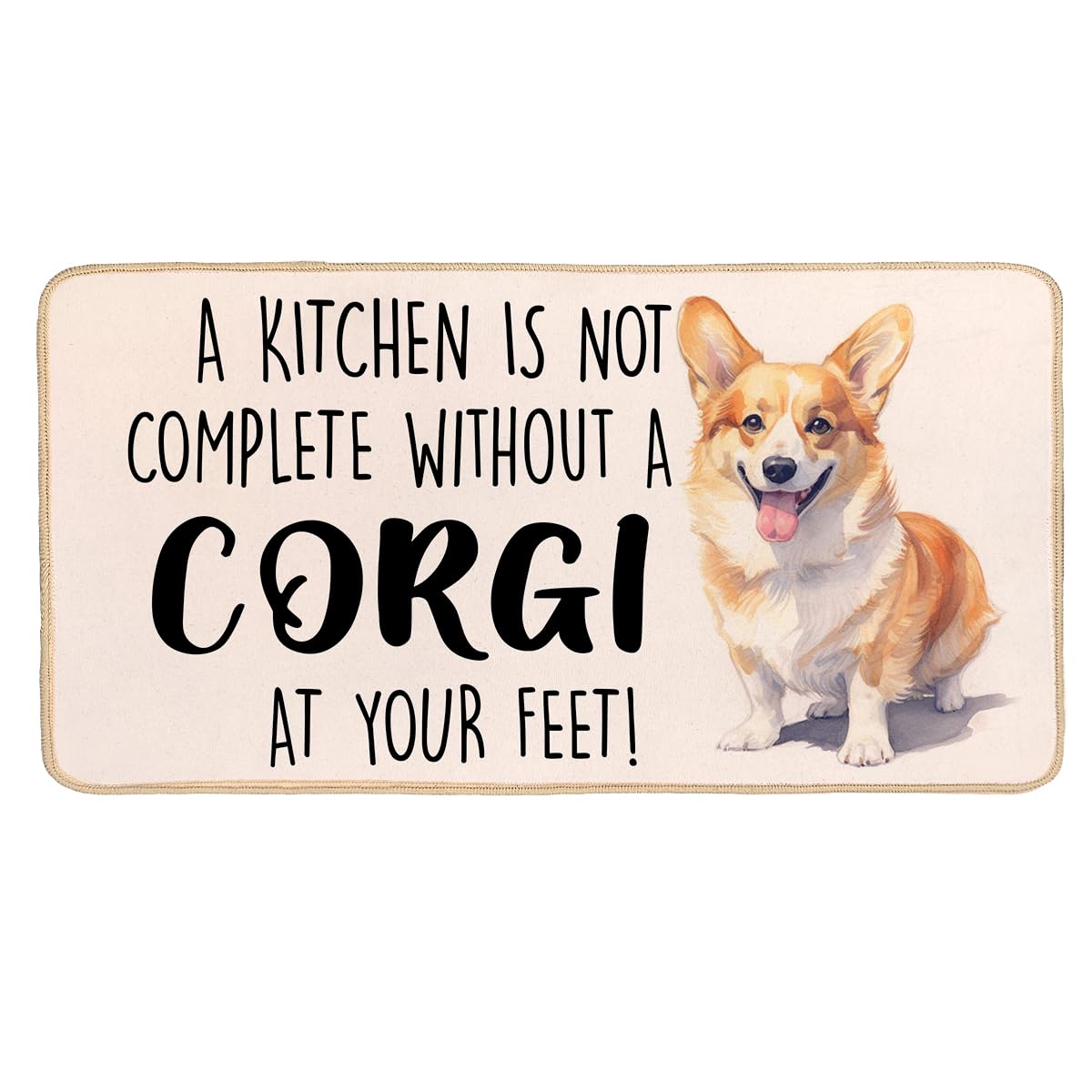 Bnwepo Corgi Welcome Mat, Front Door Mat Indoor Entrance, 16 x 30 Inch Doormat