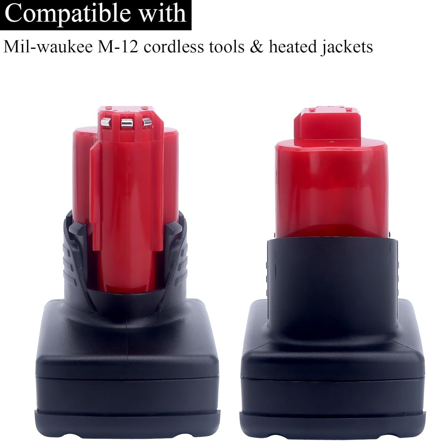 Lasica 2 Pack 6.0Ah M-12 Lithium-ion Replacement Battery Compatible with Mil-Waukee M-12 12V Battery 48-11-2460 48-11-2412 48-11-2401 48-11-2440 and 12-Volt M-12 Cordless Tool Battery Packs - Image 3