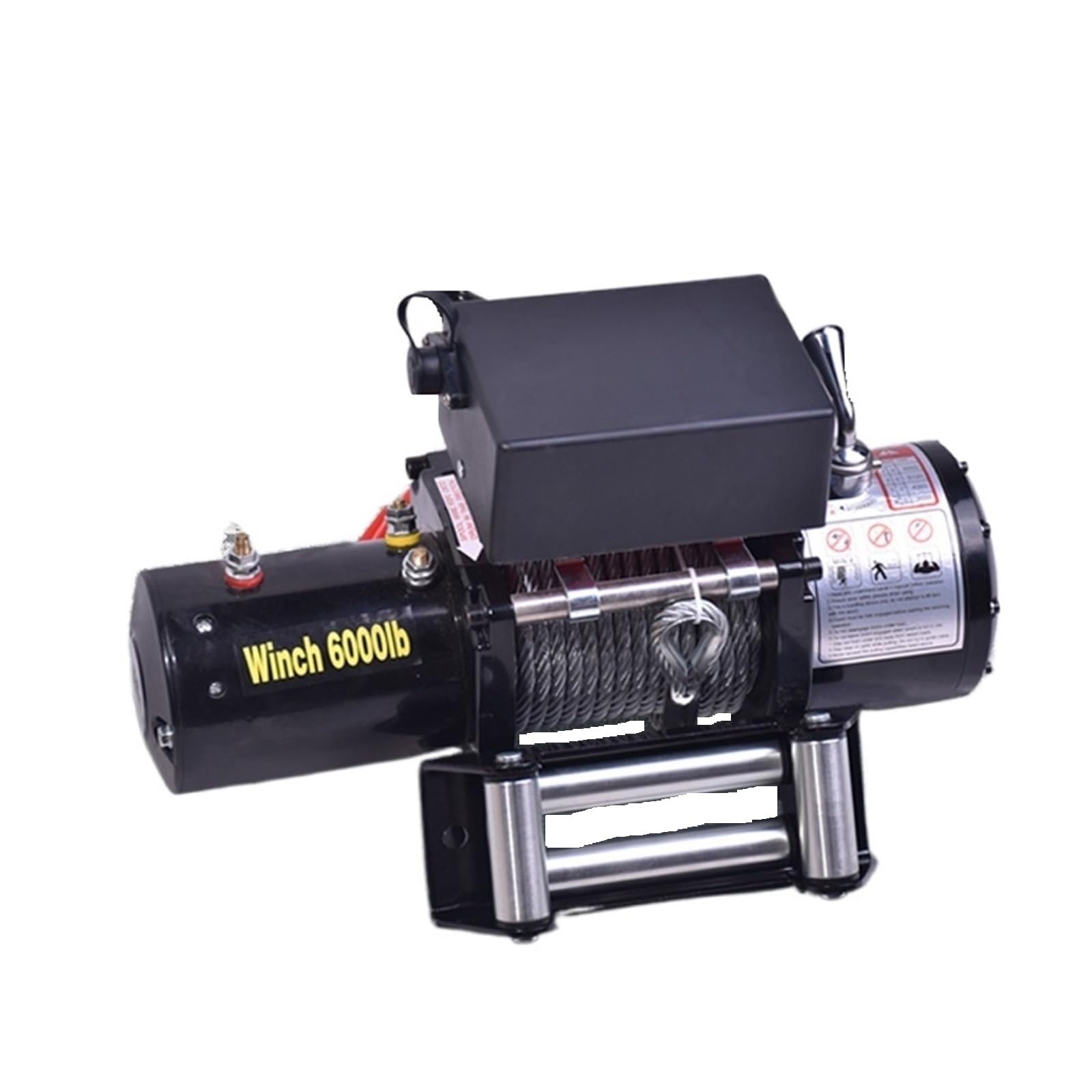 Cabrestante Eléctrico De 12V/24V De 12000lbs, Cabrestante Pequeño For Vehículo De Tracción De Grúa Y Rescate Automático A Campo Traviesa Potente Seguro(12V)