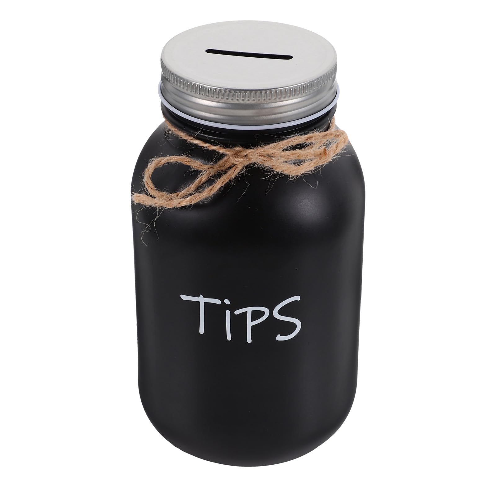 Tirelire multi-fonctionnelle en verre noir couvercle en fer récipient de stockage 1000ml