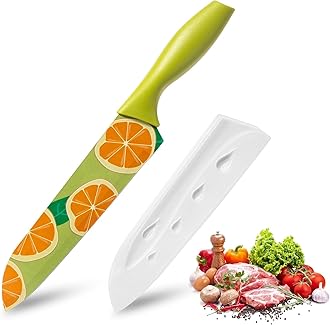 Stainless Steel Printed Kitchen Knife Set with Non-Slip Handle, Antibacterial Multi Color-Printed Non-Stick Coating, Paring Knife (Pack of 1)