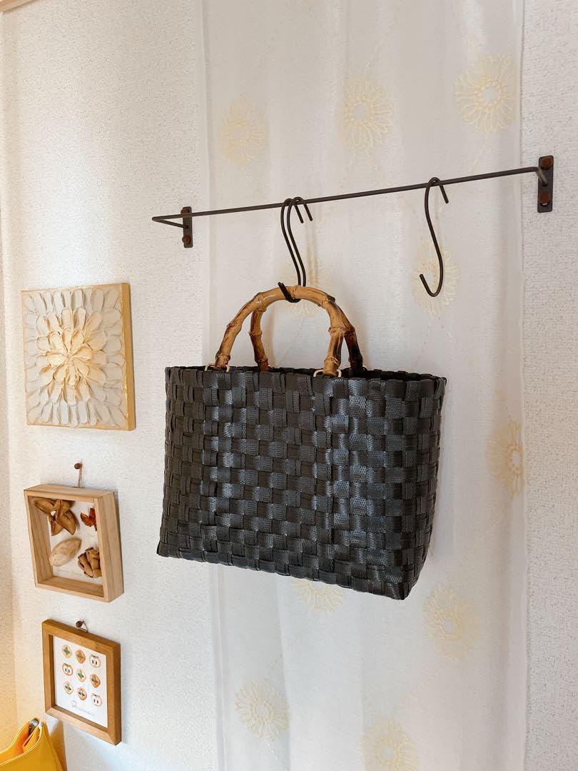 プラカゴ バンブー風持ち手使用 ppバンドかごバッグ