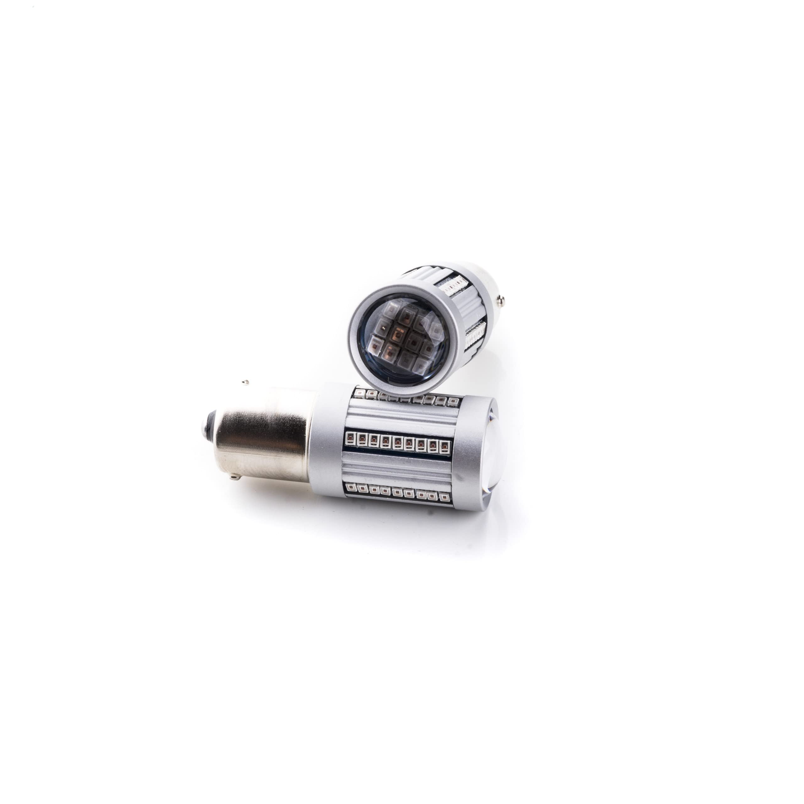 EinParts Żarówki LED P21W 12V 1000-1500K (CZERWONY), System CANBUS, Diody 66x SMD 2016, 2 Sztuki