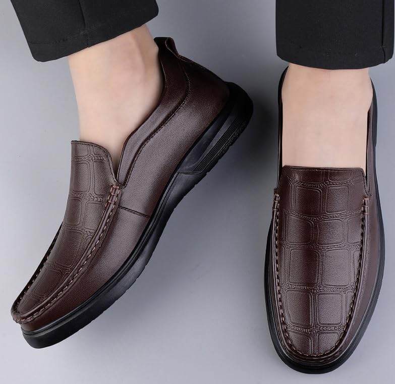 Men's Leather Oxford Dress Shoes Classic Slip-On Formal Business Casual Comfortable Loafers2