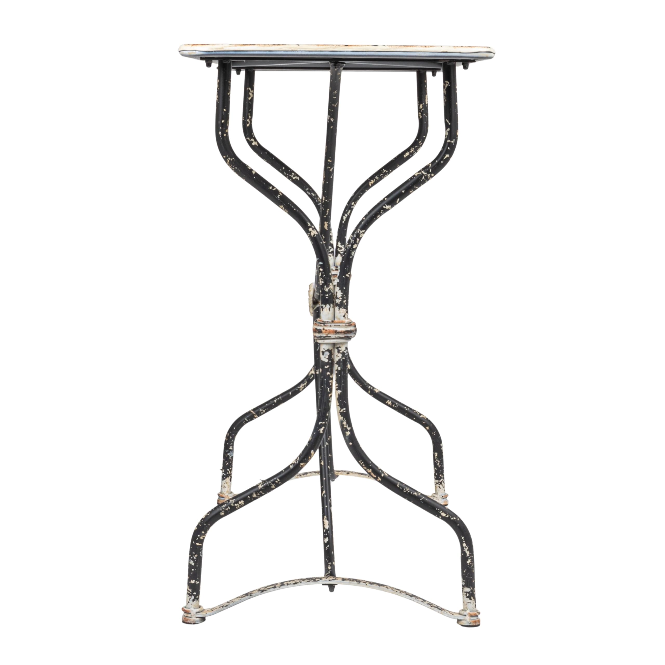 Creative Co-Op Distressed Black & White Metal Table