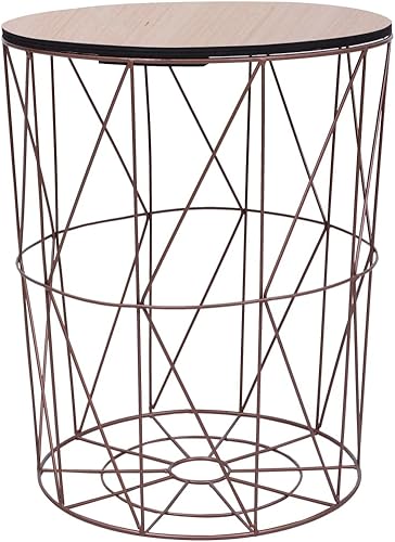 Miniatura 52 de 1 mesa auxiliar con marco de metal, mesa auxiliar blanca para sala de estar, hogar, oficina, 18.5 x 22.4 pulgadas Blanco,Negro