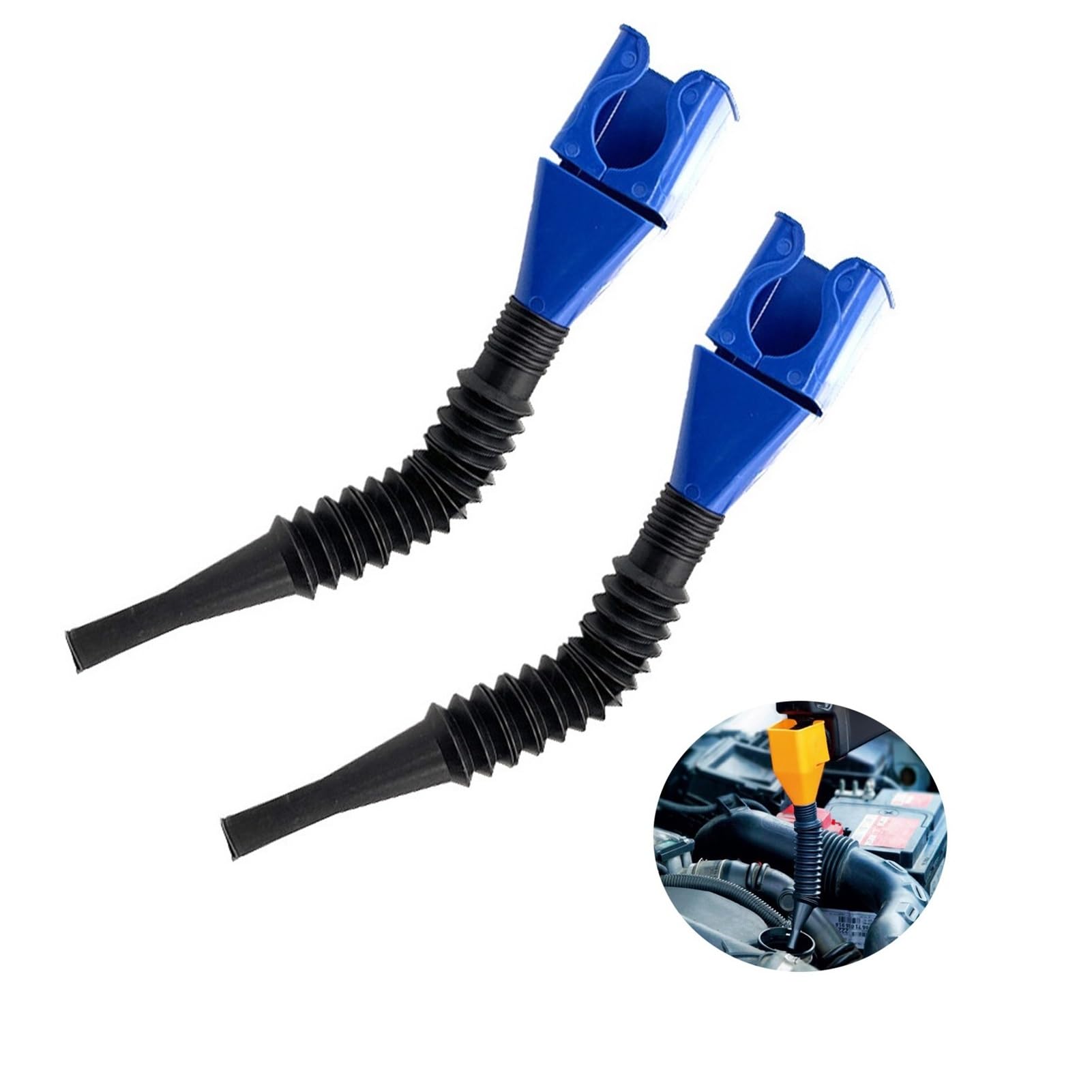2023 New Retractable Auto Flexible Draining Tool Snap Funnel, Plastic Funnel for Oil Change for Cars & Motorcycles (B-Blue)