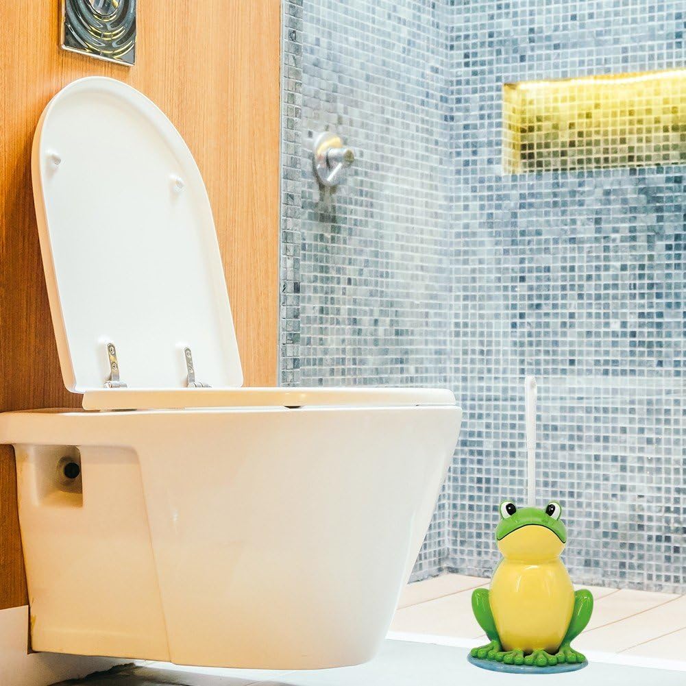 Toilet Brushes & Holders Novelty Toilet Brush Holder Cartoon Frog Cow Monkey Resin Toilet Scrubber Set Toilet Brush Cleaning Tool