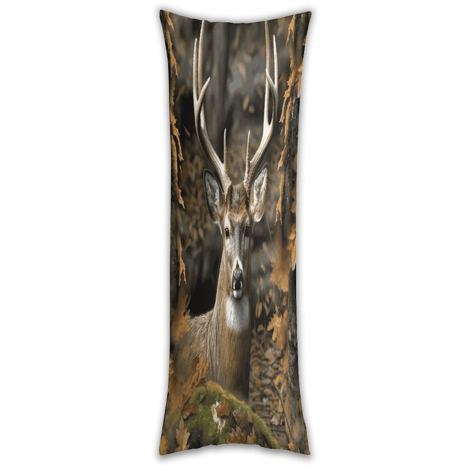 Camouflage Deer Pillow Cases Breathable Vertical Long Pillowcase Body Pillowcase with Hidden Zipper Closure Soft and Cozy Pillow Cover 20x54 Inches for Bedroom Couch