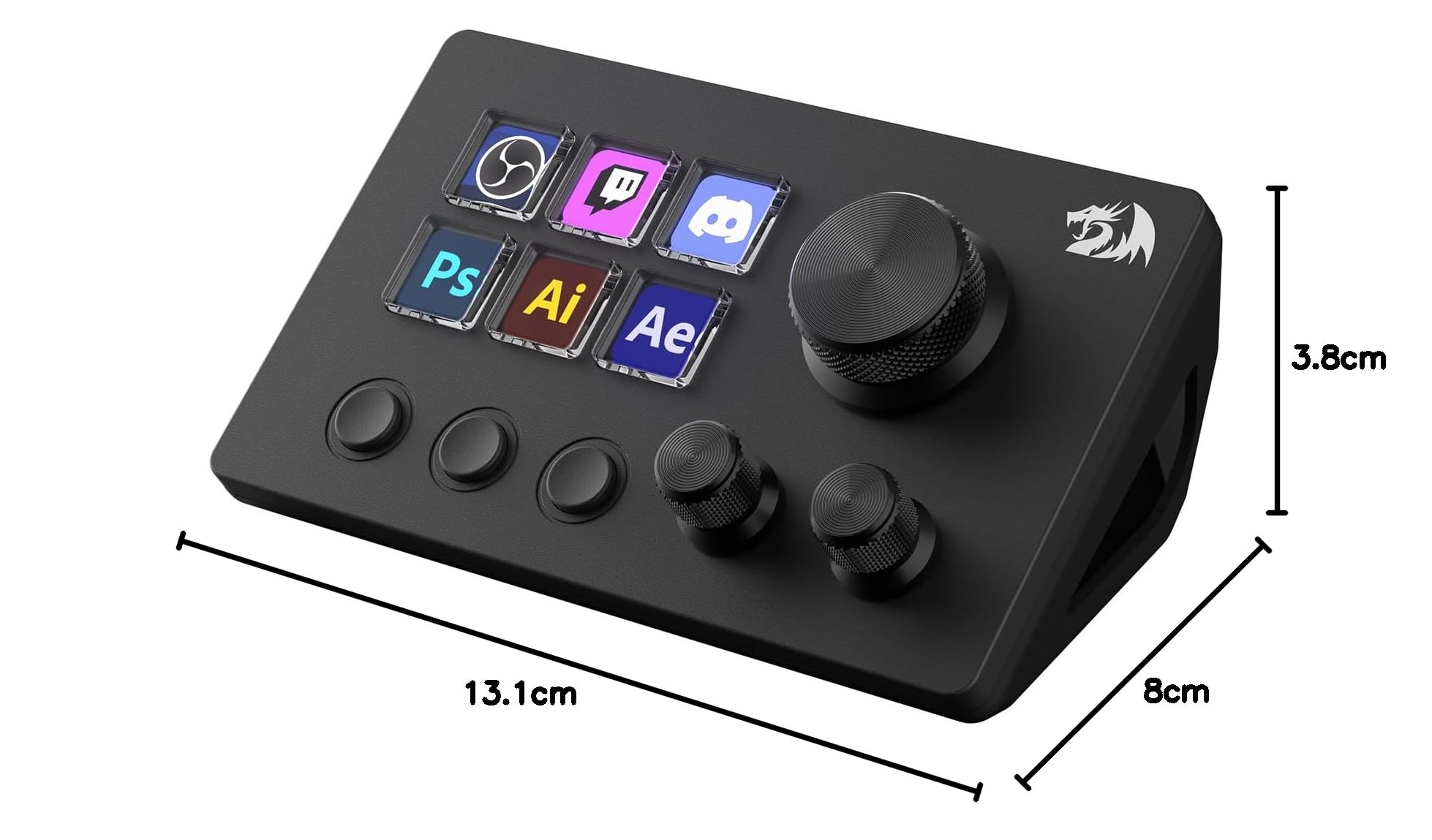 Redragon SS551 Stream Controller– All-in-One-Makro-Pad, LCD-Tasten und Drehregler, Stream-Station für Content-Ersteller, Streaming, Gaming – kompatibel mit PC und Mac
