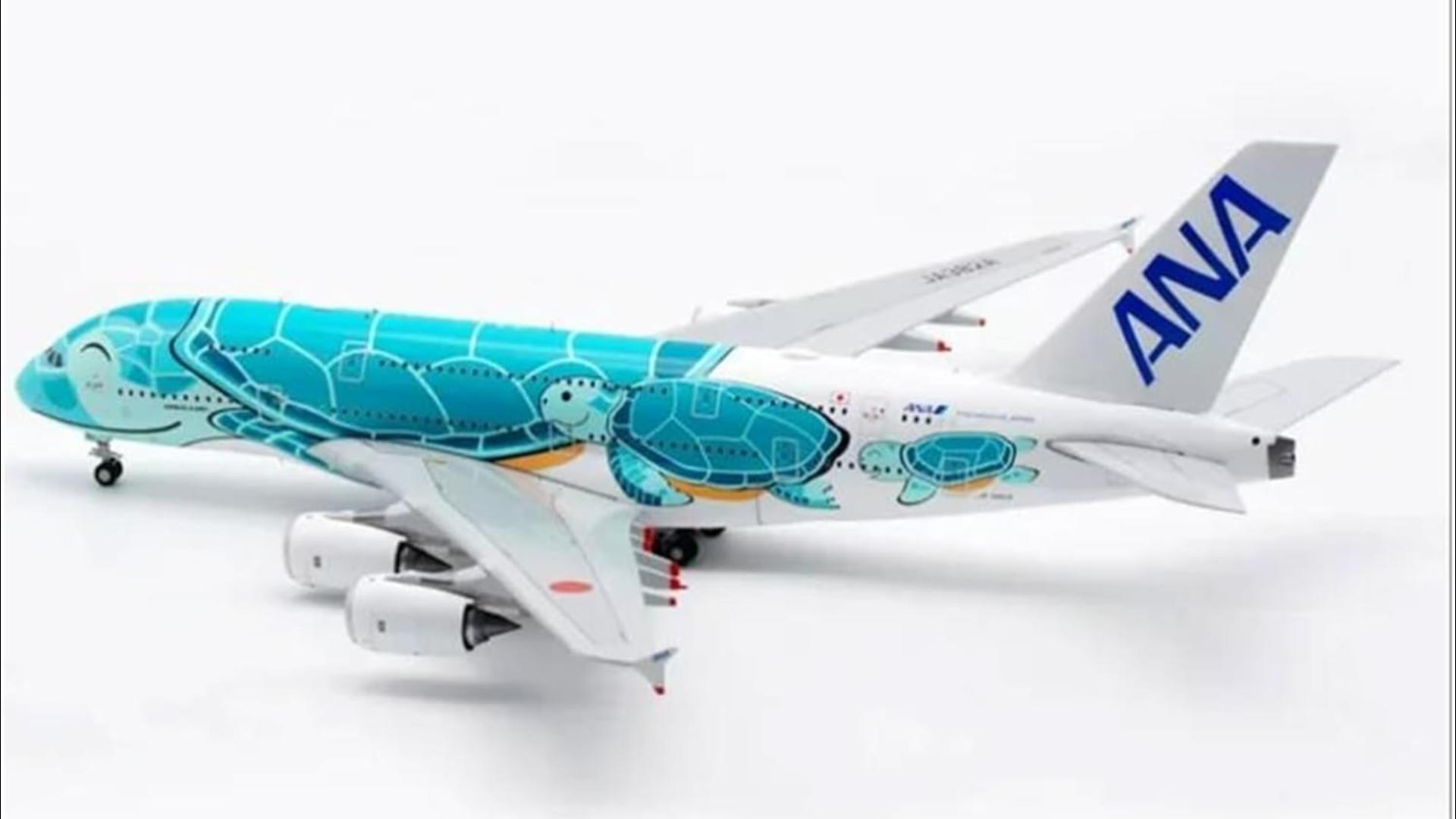 Amazon.com: QIYUMOKE A380 1/300 ANA Green Sea Turtle Metal