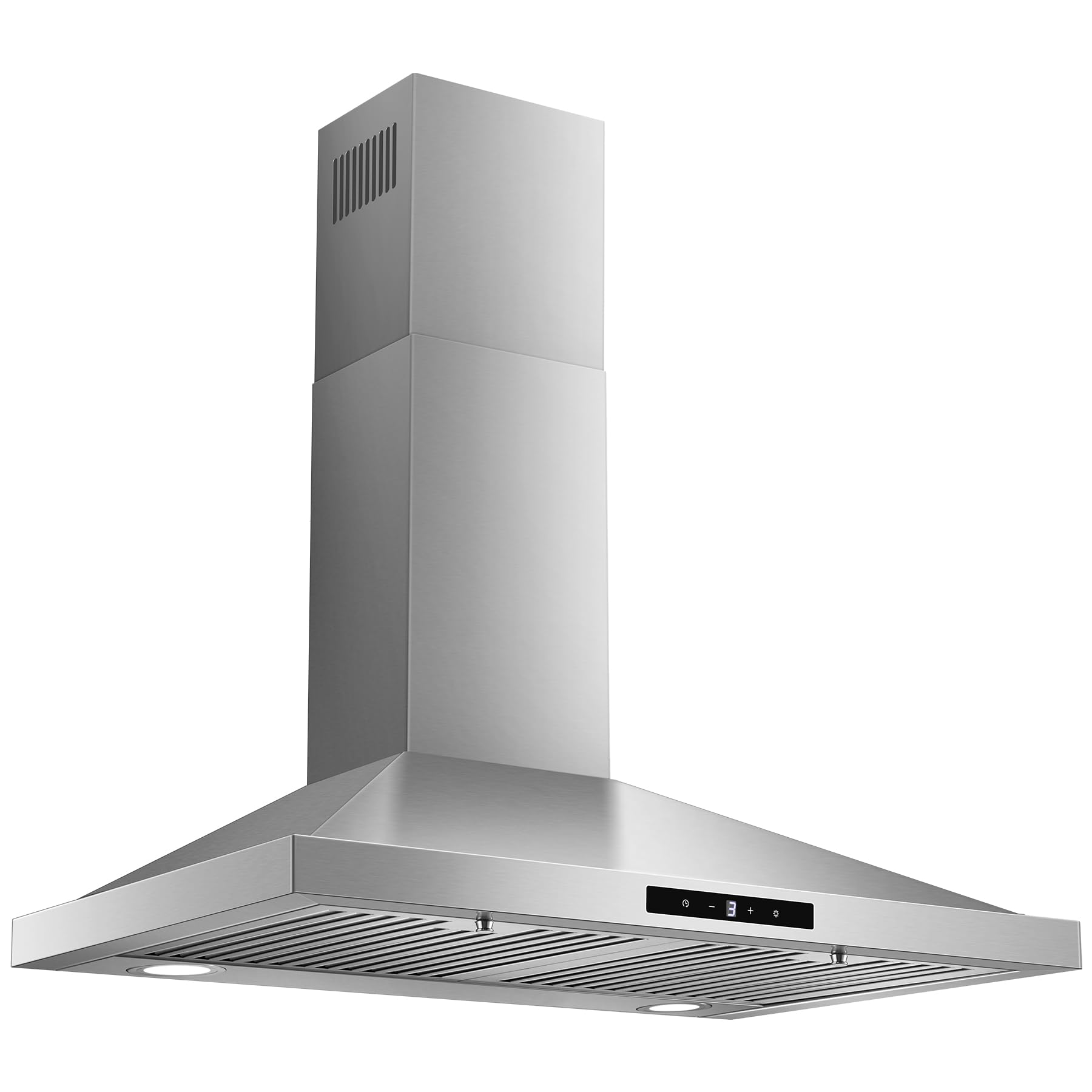 Range Hood 30 inch, Vent Hoods 30 inch Stainless Steel, 450 CFM Ductless/Ducted Convertible Kitchen Hood with LED Light Baffle Filters, 3 Speed Exhaust Fan,Touch Control