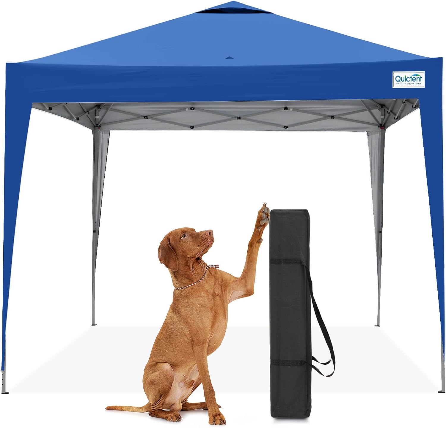 Quictent Pop Up Canopy, Portable Waterproof Gazebo with Carry Bag, 3x3m Lightweight Shelter Tent for Parties, Camping, Festivals, Garden Events, Blue