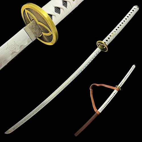 Miniatura 4 de Katana japonesa caminante Samurai Muerto Espada  Espada Michonne  Acero al carbono Borde falso Katana Ninja Katana mejor regalo para hombres mujeres