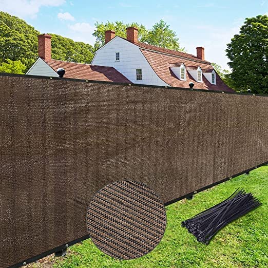UPGRADE Privacy Fence Screen 4'x13' Brown Outdoor 90% Visibility Blockage 170 GSM Mesh Shade Cover Panels for Backyard,Balcony,Home Decoration with