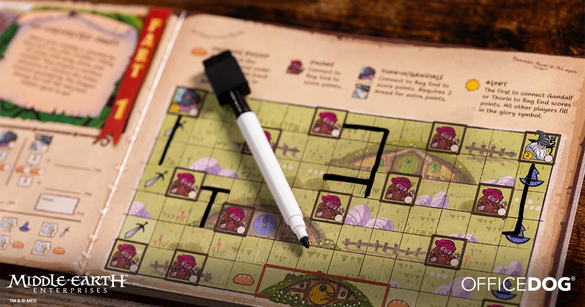 Asmodee El Hobbit: Historia de una IDA y de una Vuelta, Juego Familiar para 1 a 4 Jugadores a Partir de 10 años, Juego de Dados competitivo y narrativo en la Tierra Media, Español