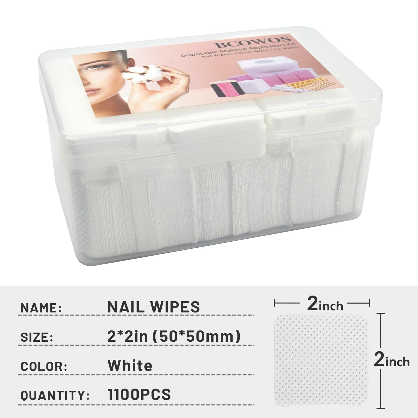 1100 toallitas de uñas sin pelusa con paquete de estuche, almohadillas suaves no tejidas para quitar esmalte de uñas, toallitas sin pelusa para uñas de gel, suministros de arte de uñas de bricolaje 6